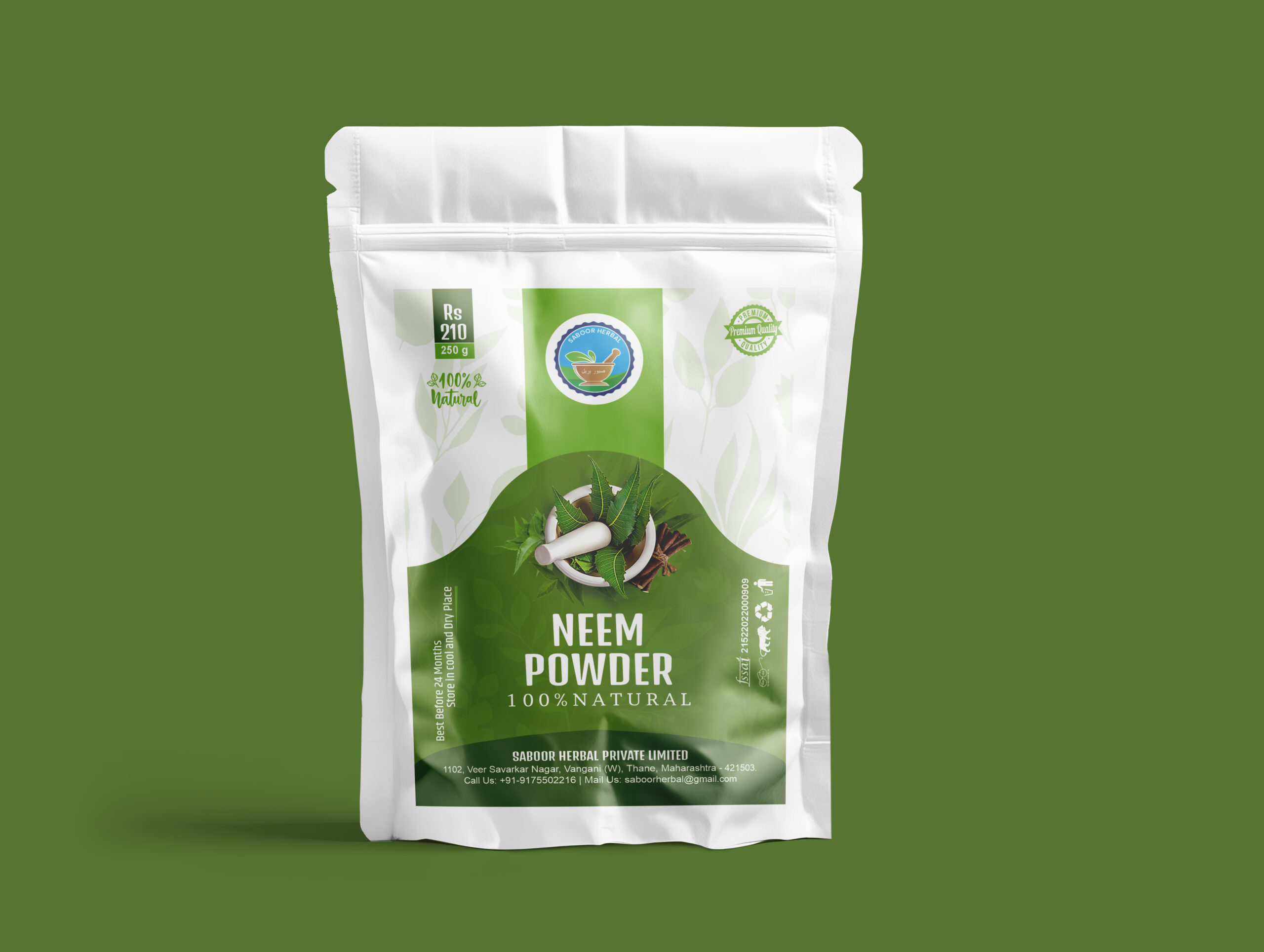 Saboor Herbal Neem Powder – Ayurvedic Detox & Skin Care Remedy (250g)