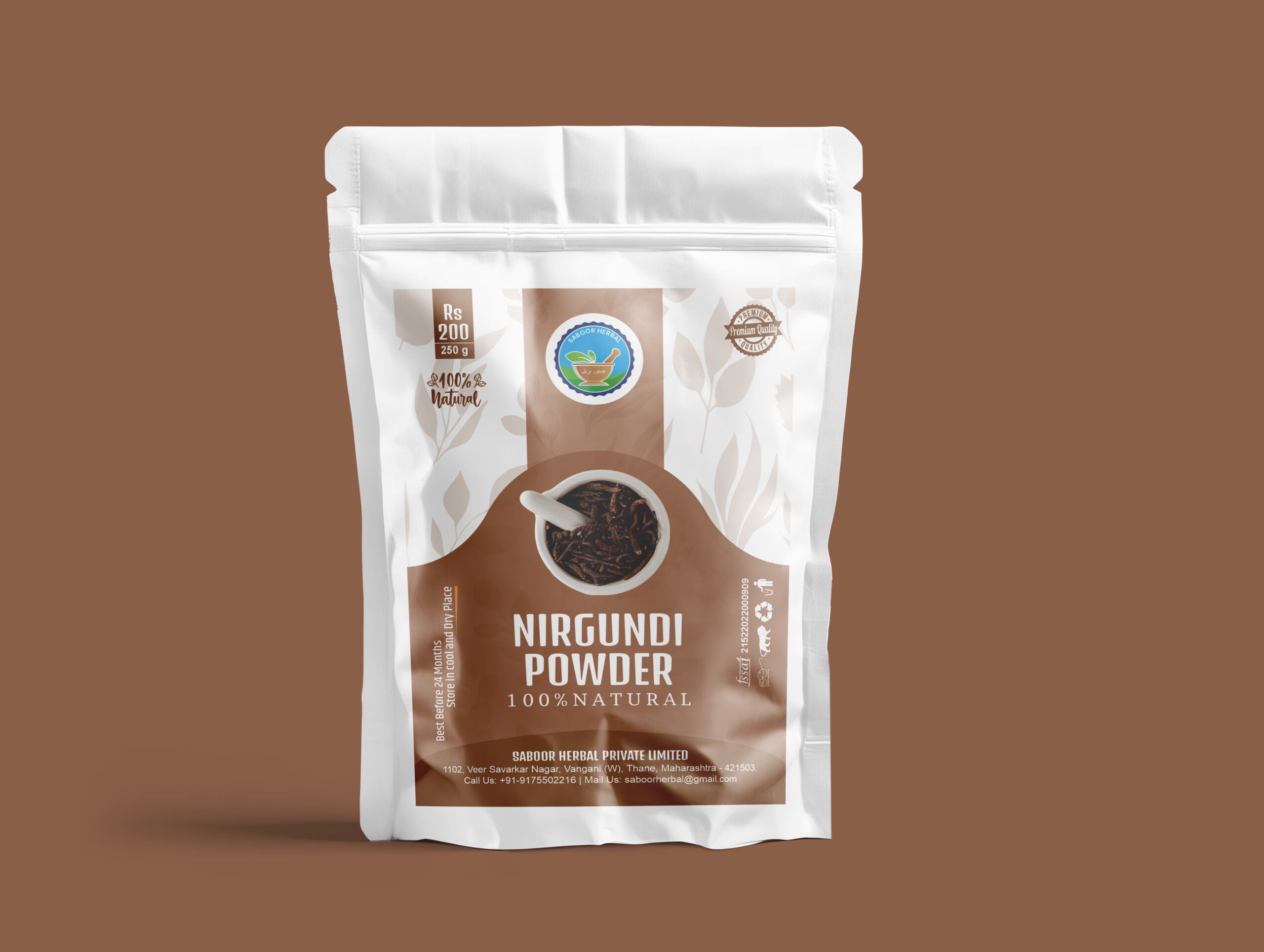 Saboor Herbal Nirgundi Powder – Ayurvedic Pain Relief & Joint Care (250g)