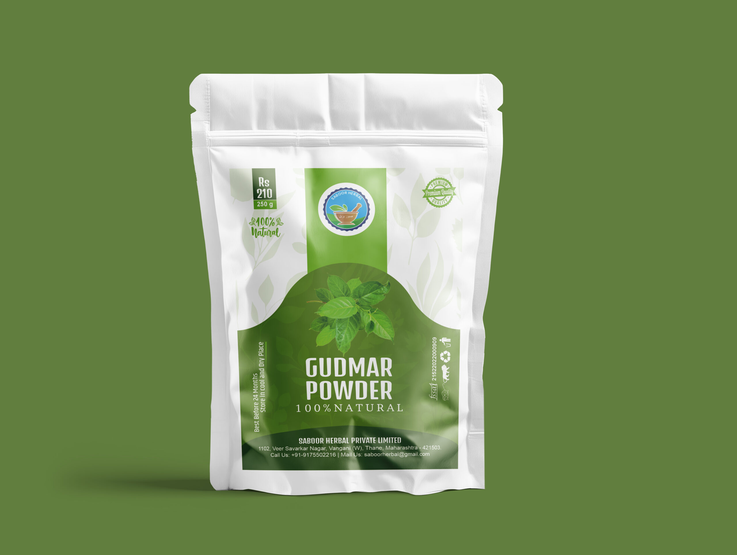 Saboor Herbal Gudmar Powder – Ayurvedic Sugar Control & Digestive Support (250g)